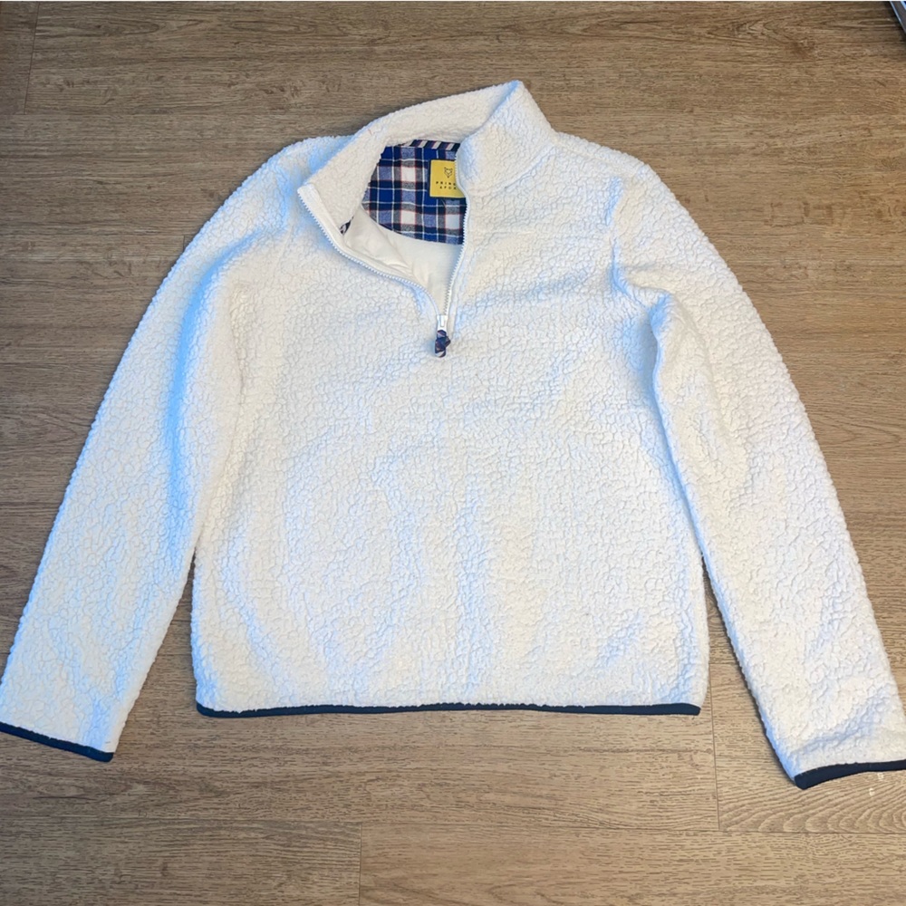 White teddy sweater for women size L